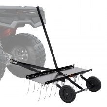 VEVOR Tow Behind Dethatcher, 1015mm Tow Dethatcher with 20 Spring Steel Tines, Lawn Dethatcher Rake for ATV or Mower, Tow Behind Lawn Rake with Lift Handle for Garden Farm Grass