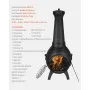 VEVOR Chiminea, 457 mm Outdoor Wood Burning Firepit, Spherical Fireplace for BBQ & Warming, Outside Wooden Fire Pit with Grill Mesh, Chimney Coat & Rustproof Chiminea Lid, for Patio, Garden, Backyard