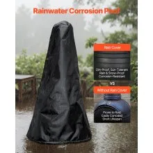 VEVOR 22 Inch Chiminea Outdoor Aluminum Fireplace with Grill Mesh & Chimney Coat