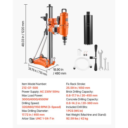 Teemantpuurpink ratastega alusel, 450 mm, 4,5 kW — pilt 7