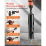 VEVOR Core Drill Bit, 2-1/2 inch Diameter, 9-1/2 inch Drilling Depth, 5/8-11 Internal Thread, Diamond Dry Coring Bit with 3 Adapters, Pilot Drill and Hex Wrench, for Concrete, Red Bricks, and Masonry