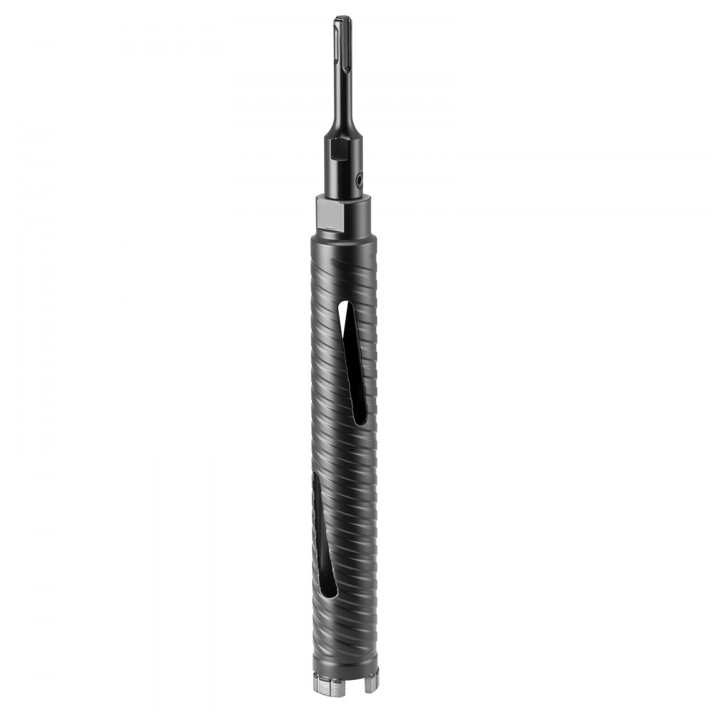VEVOR Core Drill Bit, 1-1/2 inch Diameter, 9-1/2 inch Drilling Depth, 5/8-11 Internal Thread, Diamond Dry Coring Bit with 3 Adapters, Pilot Drill and Hex Wrench, for Concrete, Red Bricks, and Masonry