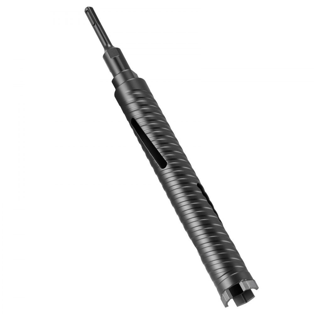 VEVOR Core Drill Bit, 38 mm Diameter, 241 mm Drilling Depth, M16 Internal Thread, Diamond Dry Coring Bit with 3 Adapters, Pilot Drill and Hex Wrench, for Reinforced Concrete, Red Bricks, and Masonry