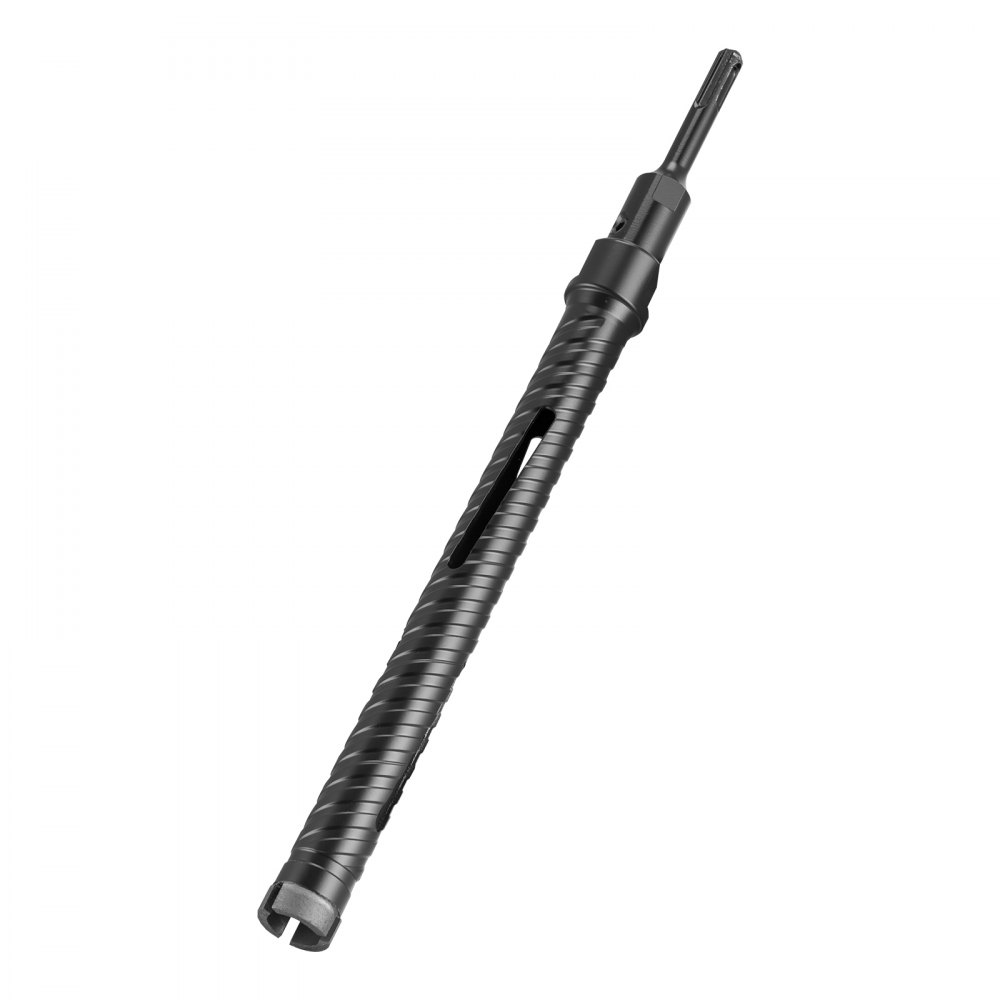 VEVOR Core Drill Bit, 25 mm Diameter, 241 mm Drilling Depth, M16 Internal Thread, Diamond Dry Coring Bit with 3 Adapters, Pilot Drill and Hex Wrench, for Reinforced Concrete, Red Bricks, and Masonry