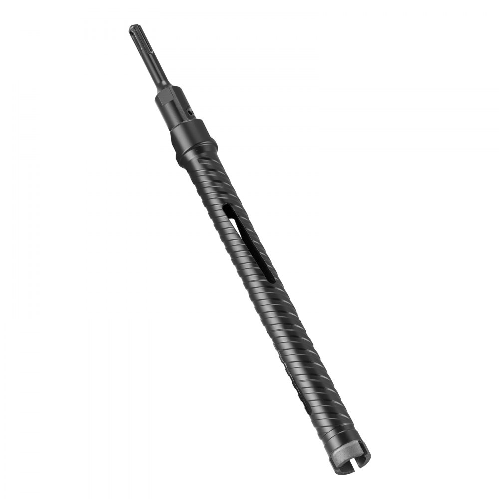 VEVOR Core Drill Bit, 25 mm Diameter, 241 mm Drilling Depth, M16 Internal Thread, Diamond Dry Coring Bit with 3 Adapters, Pilot Drill and Hex Wrench, for Reinforced Concrete, Red Bricks, and Masonry