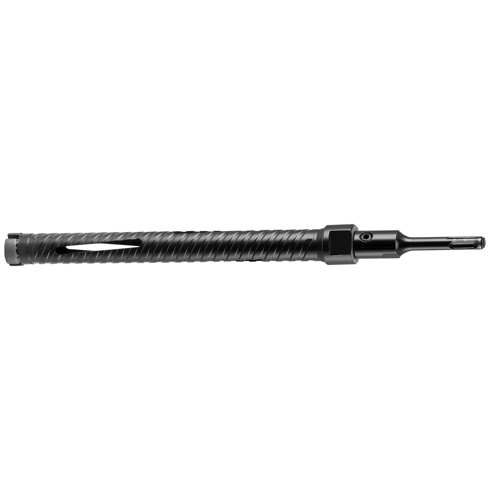 VEVOR Core Drill Bit, 25 mm Diameter, 241 mm Drilling Depth, M16 Internal Thread, Diamond Dry Coring Bit with 3 Adapters, Pilot Drill and Hex Wrench, for Reinforced Concrete, Red Bricks, and Masonry