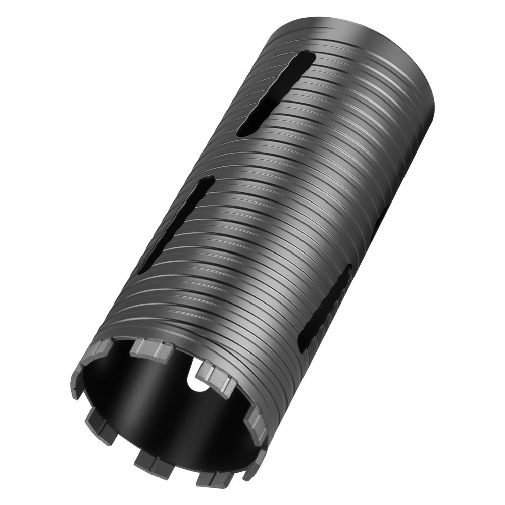VEVOR Core Drill Bit, 102 mm Diameter, 241 mm Drilling Depth, M16 Internal Thread, Diamond Dry Coring Bit with 3 Adapters, Pilot Drill and Hex Wrench, for Reinforced Concrete, Red Bricks, and Masonry