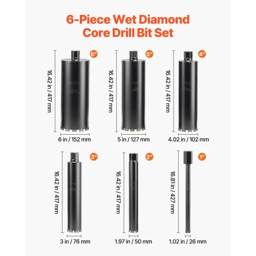 Teemantkroonpuuride komplekt 25–152 mm, 6 tk, 1-1/4" — pilt 2