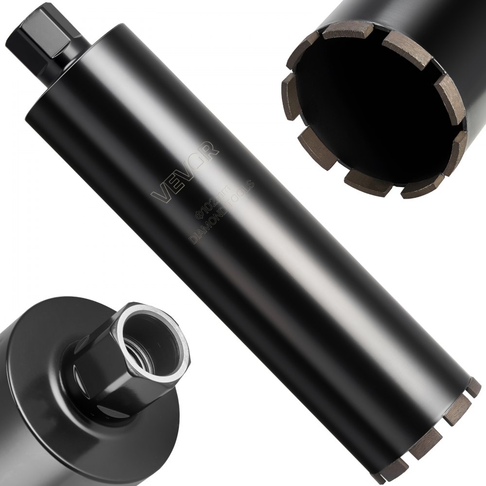 Core Bit 4in VEVOR Core Drill Bit, 4 inch Diameter, 14 inch Drilling Depth, 1-1/4 in ...