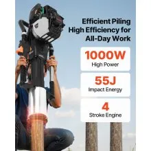 Gas Powered T Post Driver 4 Stroke Engine Heavy Duty Fence Pounder