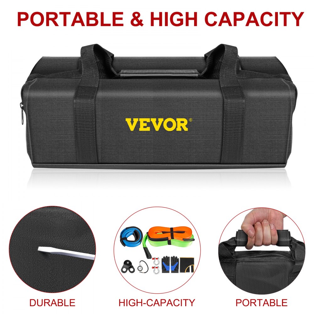 Vevor Winch Recovery Kit Snatch Block Kit With 3 Xtow Straps11pcs Offroad Gear