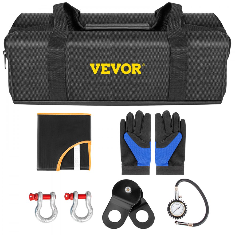 Vevor Winch Recovery Kit Snatch Block Kit With 3 Xtow Straps11pcs Offroad Gear