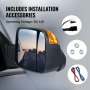 VEVOR towing mirrors for dodge ram with install accessories, orange indicator, and wiring kit.