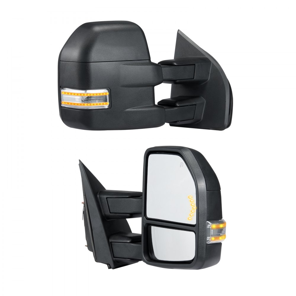 VEVOR towing mirrors for ford f150 with integrated led turn signals, textured black finish.