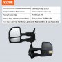 VEVOR towing mirrors for ford f150 with turn signal lights, heating defrost, folding function, and puddle light.