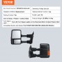 VEVOR towing mirrors for ford f250 f350 f450 f550 with led turn signal lights, heating defrost function.