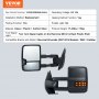 VEVOR towing mirrors for chevrolet silverado, with turn signal lights, heated defrost, and replacement.