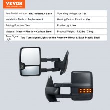 VEVOR Power Heated Tow Mirrors for Chevrolet Silverado (2007-2014)/GMC/Cadillac