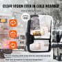 VEVOR towing mirrors with electric heating for clear vision in snowy weather.