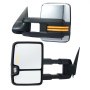 VEVOR towing mirrors with led turn signals, chrome casing, and adjustable split mirror design.