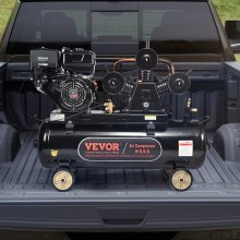 VEVOR 15HP Gas Powered Air Compressor, 30 Gallon Horizontal Air Compressor Tank, 33CFM@115PSI Gas Driven Piston Pump Air Compressed System with 115PSI Max Pressure for Construction Sites Workshop