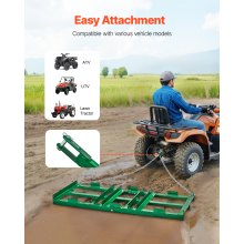 Drag Harrow 4 ft Heavy Duty Tow Behind Drag Harrow Driveway Grader Rake