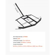 Drag Harrow 66" Width Tow Behind Drag Harrow Steel Gravel Grader ATV UTV