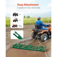 Drag Harrow 6 ft Heavy Duty Tow Behind Drag Harrow Driveway Grader Rake