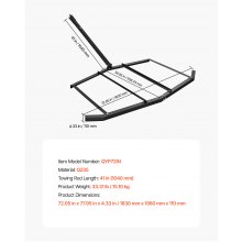 Drag Harrow 72" Width Tow Behind Drag Harrow Steel Gravel Grader ATV UTV