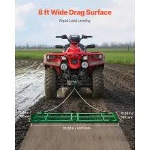 Drag Harrow 8 ft Heavy Duty Tow Behind Drag Harrow Driveway Grader Rake