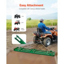 Drag Harrow 8 ft Heavy Duty Tow Behind Drag Harrow Driveway Grader Rake