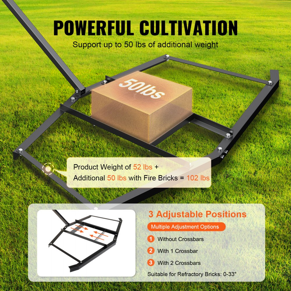 VEVOR Driveway Drag, 76,57" Width Tow Behind Drag Harrow, Q235 Steel Driveway Grader με ρυθμιζόμενες ράβδους, υποστήριξη έως 50 lbs, Driveway Tractor Harrow για ATV, UTV, Τρακτέρ Garden Lawn