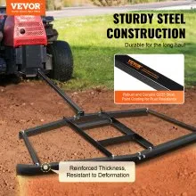 VEVOR Driveway Drag, 74" Width Tow Behind Drag Harrow, Q235 Steel Driveway Grader with Adjustable Bars, Support up to 50 lbs, Driveway Tractor Harrow for ATVs, UTVs, Garden Lawn Tractors