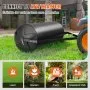 VEVOR Tow Behind Lawn Roller, 400lbs Sand/Water Filled Yard Roller, LLDPE Drum and Steel Frame Sod Roller with Easy-turn Plug, Tow Behind a Tractor or ATV for Lawn, Garden, Farm, Park, Black