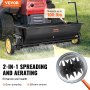 VEVOR Broadcast Spreader, 100 LB vontatott Poly Drop szórógép 10"-es kerekekkel, acél tüskés levegőztetővel, műtrágyaszóróval, kerti vetőgéppel és sószóróval, lakossági, farmra, kemény terepre, fekete
