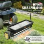 VEVOR Broadcast Spreader, 100 LB vontatott Poly Drop szórógép 10"-es kerekekkel, acél tüskés levegőztetővel, műtrágyaszóróval, kerti vetőgéppel és sószóróval, lakossági, farmra, kemény terepre, fekete