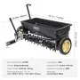 VEVOR Broadcast Spreader, 100 LB Tow Behind Poly Drop Spreader with 10" Wheels, Steel Spike Aerator, Fertilizer Spreader, Garden Seeder, and Salt Spreader, for Residential, Farm, Tough Terrain, Black
