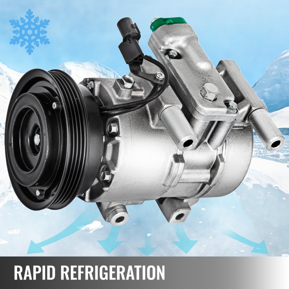 VEVOR CO 10980C Universal Air Conditioner AC Compressor 2007 2008 2009 2010 For Kia Rio Rio5 1.6L 2006-2011 97371 977011G010