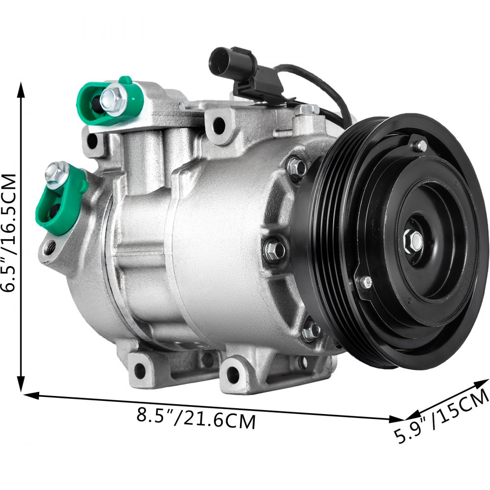 VEVOR CO 10980C Universal Air Conditioner AC Compressor 2007 2008 2009 2010 For Kia Rio Rio5 1.6L 2006-2011 97371 977011G010
