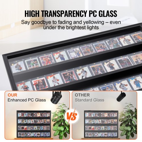 VEVOR 36 Graded Sports Card Display Case 30.5x24.3x2.1 in Baseball Card Display Frame with 98% Uv Protection Clear View Pc Glass Lockable Wall VEVOR 36 Graded Sports Card Display Case 30.5x24.3x2.1 in Baseball Card Display Frame with 98% Uv Protection Clear View Pc Glass Lockable Wall