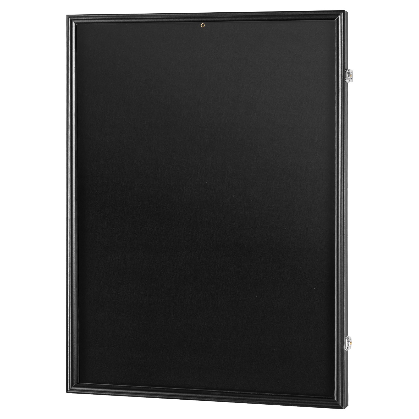 VEVOR jersey display frame with black background and sleek black frame, perfect for memorabilia.