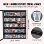 VEVOR 35 Graded Sports Card Display Case, 24,3x30,5x2,1 tommer, baseballkort displayramme med 98 % UV-beskyttelse Clear View PC-glas, aflåseligt vægskab til fodbold basketball Hockey Trading Card