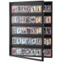 VEVOR sports card display case showcasing multiple rows of basketball cards with clear protective covers.