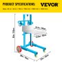 VEVOR Apilador de cabrestante manual, rango de altura de 4.7" - 57", plataforma de 23.6" de largo x 19.7" de ancho, cabrestante de elevación de carga Steel Lite, camión elevador de cabrestante manual, elevación de material de 485 lbs de capacidad para instalaciones de envío