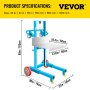 VEVOR Manual Winch Stacker, 4.7" - 57" Height Range, 23.6" Length x 19.7" Width Platform, Steel Lite Load Lift Winch, Hand Winch Lift Truck, 485 lbs Capacity Material Lift for Shipping Facilities