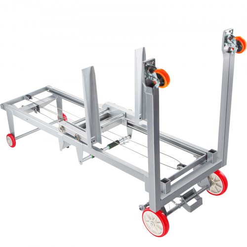 VEVOR Manual Winch Stacker, 43.3" Length, 27.6" Width, 76.4" Height, 8.7" - 106.3" Height Range, Adjustable Straddle Hand Winch Lift Truck, 441 lbs Capacity, Material Lifts for Warehouse and Factory
