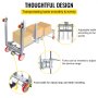 VEVOR Manual Winch Stacker Material Lift 63" Max Height 551 lbs Capacity Lift