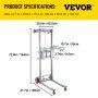 VEVOR Manual Winch Stacker Material Lift 63" Max Height 551 lbs Capacity Lift