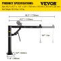 VEVOR UTE Lift Crane Swivel Base Hoist Jack 454kg Truck Hoist Lift Cable Winch
