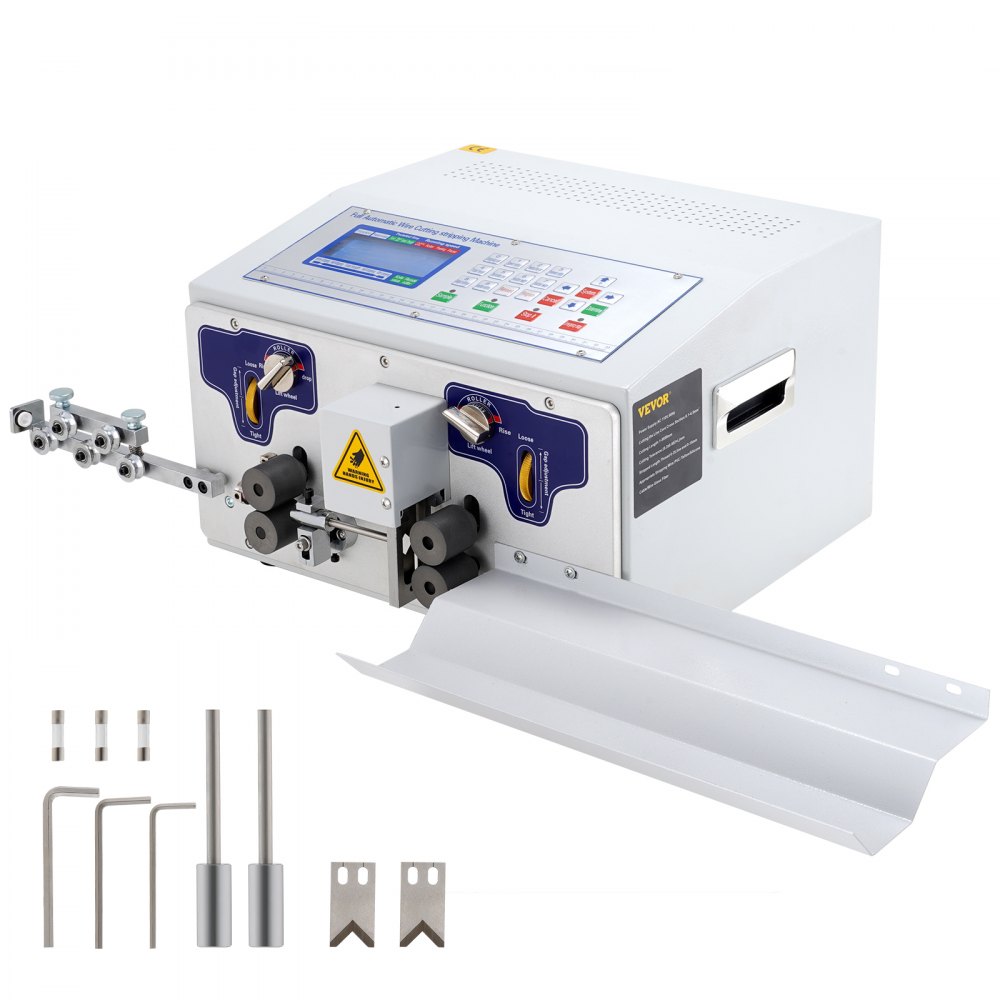 VEVOR Automatic Wire Stripper Machine 300V, Computerized Wire Stripping and Peeling Machine, Wire Stripping Tool with Straightener and Collection Plate for 0.1-10 Square Milimeters Wires